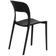 Bistro Dining Chair Plastic Black Indoors & Outdoors - CEWW053BLACK