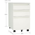 Professional Mobile Filing & Storage Cabinet 3 drawer 390x500x650mm White - CESEMC1WHITE