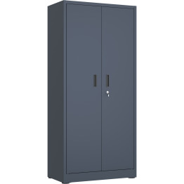 Heavy Duty Grey 2 Door Lockable Steel Tool Cabinet with 4 Shelves & Pegboard 800x400x1800mm - CESETC1GREY
