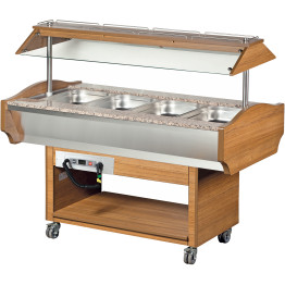 B GRADE Hot Salad Bar 4xGN1/1 Walnut | CaterEq SHBM4C B GRADE