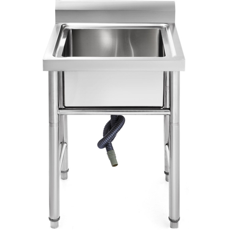 Commercial Sink Stainless steel 600x600x900mm 1 bowl Splashback - CESINK6060