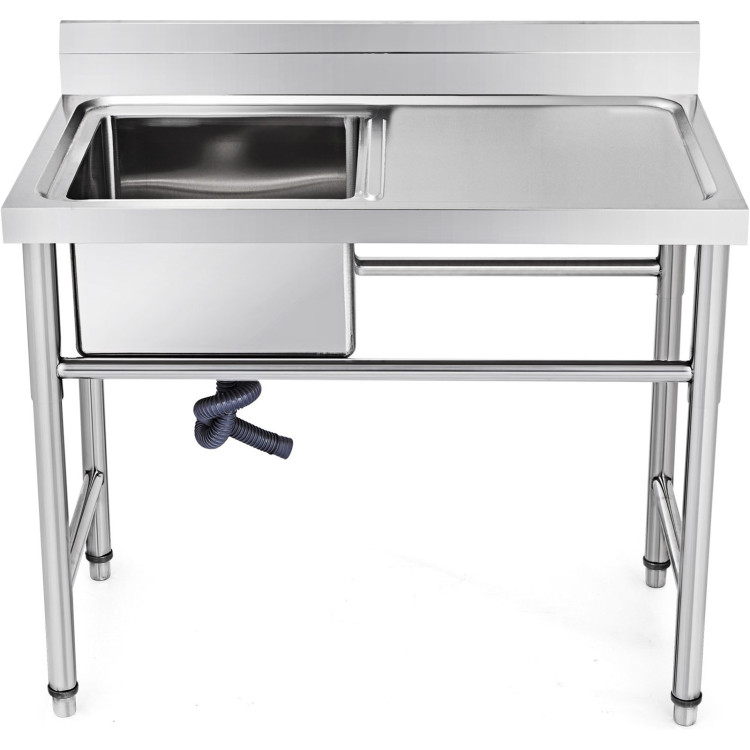 B GRADE Commercial Sink Stainless steel 1000x600x900mm 1 bowl left Splashback - SINK8060LEFT B GRADE 