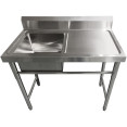 B GRADE Commercial Sink Stainless steel 1000x600x900mm 1 bowl left Splashback - SINK8060LEFT B GRADE 