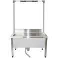 Commercial Stainless Steel Mop Sink with High Rack & 2-in-1 Mop Holder 1000x600x550mm | CaterEq CESMSJYHR10060