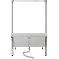 Commercial Stainless Steel Mop Sink with High Rack & 2-in-1 Mop Holder 1000x600x550mm | CaterEq CESMSJYHR10060