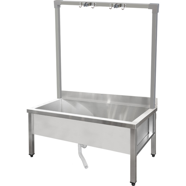Commercial Stainless Steel Mop Sink with High Rack & 2-in-1 Mop Holder 1200x600x550mm | CaterEq CESMSJYHR12060 Commercial Stainless Steel Mop Sink with High Rack & 2-in-1 Mop Holder 1200x600x550mm | CaterEq CESMSJYHR12060