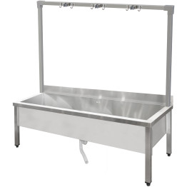 Commercial Stainless Steel Mop Sink with High Rack & 2-in-1 Mop Holder 1500x600x550mm | CaterEq CESMSJYHR15060 Commercial Stainless Steel Mop Sink with High Rack & 2-in-1 Mop Holder 1500x600x550mm | CaterEq CESMSJYHR15060