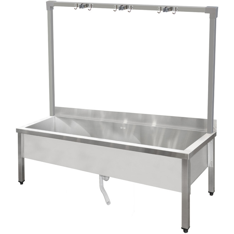 Commercial Stainless Steel Mop Sink with High Rack & 2-in-1 Mop Holder 1500x600x550mm | CaterEq CESMSJYHR15060 Commercial Stainless Steel Mop Sink with High Rack & 2-in-1 Mop Holder 1500x600x550mm | CaterEq CESMSJYHR15060