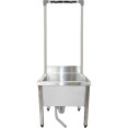 Commercial Stainless Steel Mop Sink with High Rack & 2-in-1 Mop Holder 600x600x550mm | CaterEq CESMSJYHR6060