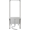 Commercial Stainless Steel Mop Sink with High Rack & 2-in-1 Mop Holder 600x600x550mm | CaterEq CESMSJYHR6060