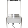 Commercial Stainless Steel Mop Sink with High Rack & 2-in-1 Mop Holder 800x600x550mm | CaterEq CESMSJYHR8060