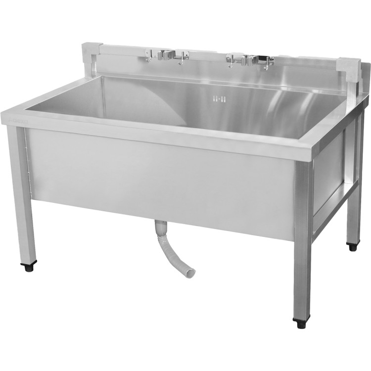 Commercial Stainless Steel Mop Sink with Low Rack & 2-in-1 Mop Holder 1000x600x550mm | CaterEq CESMSJYLR10060