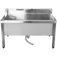 Commercial Stainless Steel Mop Sink with Low Rack & 2-in-1 Mop Holder 1000x600x550mm | CaterEq CESMSJYLR10060