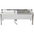 Commercial Stainless Steel Mop Sink with Low Rack & 2-in-1 Mop Holder 1500x600x550mm | CaterEq CESMSJYLR15060