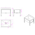 Commercial Stainless Steel Mop Sink with Low Rack & 2-in-1 Mop Holder 600x600x550mm | CaterEq CESMSJYLR6060