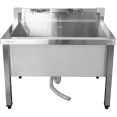 Commercial Stainless Steel Mop Sink with Low Rack & 2-in-1 Mop Holder 800x600x550mm | CaterEq CESMSJYLR8060 Commercial Stainless Steel Mop Sink with Low Rack & 2-in-1 Mop Holder 800x600x550mm | CaterEq CESMSJYLR8060