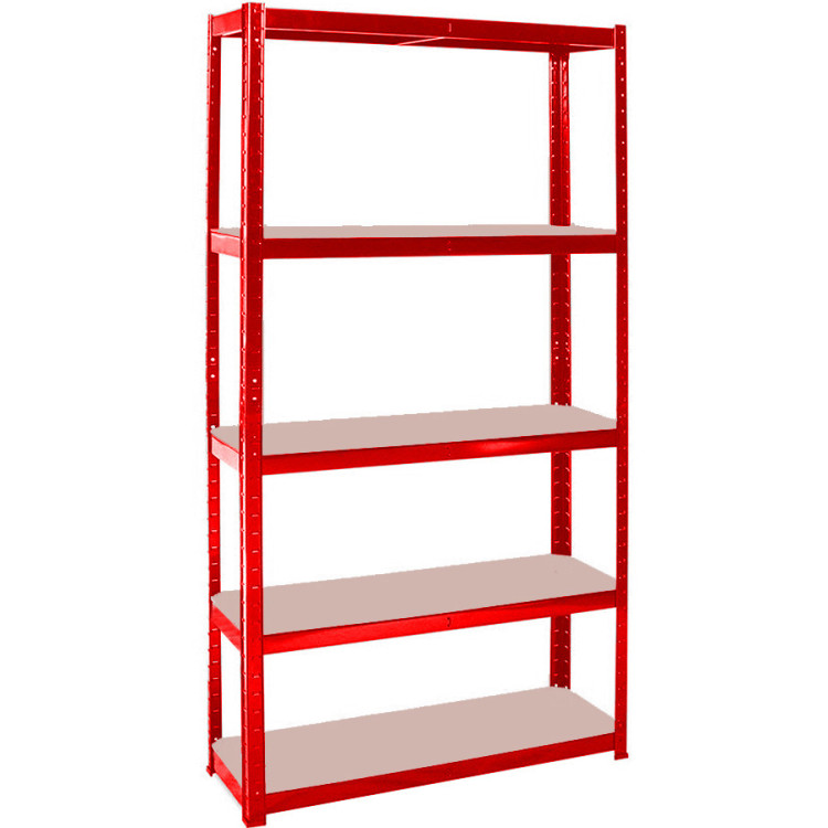Commercial Red Heavy Duty Shelving Unit 5 Shelves 875kg Loading Capacity 700x300x1500mm - CESP17515CRED