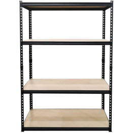Industrial Shelving Unit Heavy duty 1200x450x1800mm 4 shelves 275 kg/shelf Black - CESP1245BLACK