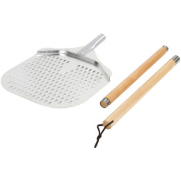 Pizza Peel 12'' Perforated square Wood handle Length 88cm - CESPRX8812P Pizza Peel 12'' Perforated square Wood handle Length 88cm - CESPRX8812P