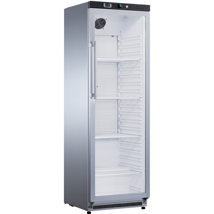 Commercial Refrigerator Upright cabinet 400 litres Stainless steel Single glass door - CESR400G