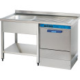 Commercial Sink for dishwashers 1 bowl Left Bottom shelf Splashback 1200mm Depth 600mm - CETHSTR126SBL1