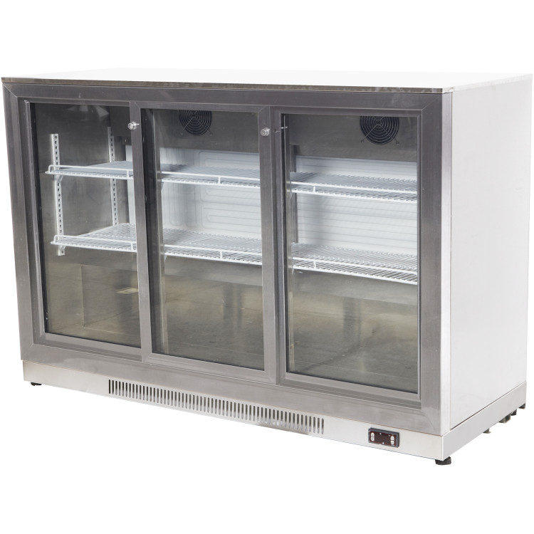 Back bar cooler 3 sliding doors 312 litres Stainless steel - CESSBC03PS