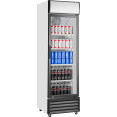 Commercial Upright Beverage Bottle Cooler 292 Litres Single Hinged Glass Door Black & White 578x605x1980mm | CaterEq CESSH24 Commercial Upright Beverage Bottle Cooler 292 Litres Single Hinged Glass Door Black & White 578x605x1980mm | CaterEq CESSH24