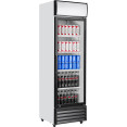 Commercial Upright Beverage Bottle Cooler 335 Litres Single Hinged Glass Door Black & White 578x605x1980mm | CaterEq CESSH26 Commercial Upright Beverage Bottle Cooler 335 Litres Single Hinged Glass Door Black & White 578x605x1980mm | CaterEq CESSH26