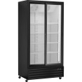 Commercial Upright Beverage Bottle Cooler 495 Litres Double Glass Door Black 940x615x1983mm | CaterEq CESSH36