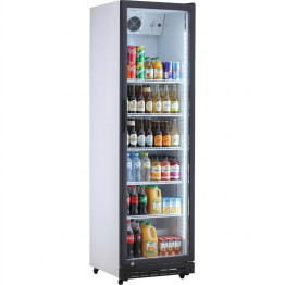 Commercial Upright Beverage Bottle Cooler 214 Litres Single Hinged Glass Door Black & White 538x505x1585mm | CaterEq CESSH46
