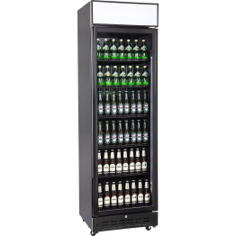 Commercial Upright Beverage Bottle Cooler 360 Litres Single Hinged Glass Door Black 600x620x2005mm | CaterEq CESSH52
