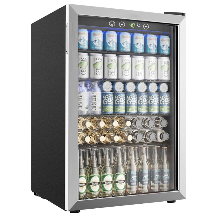 Commercial Wine & Beverage Cooler 128L 43 Bottle Glass Door Stainless Steel 515 x 540 x 800mm | CaterEq CESSJC128VELF