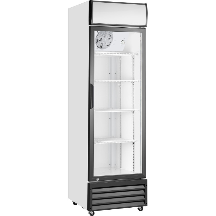 Commercial Bottle cooler Upright 290 litres Single hinged glass door Black&White - CESSP338WEA