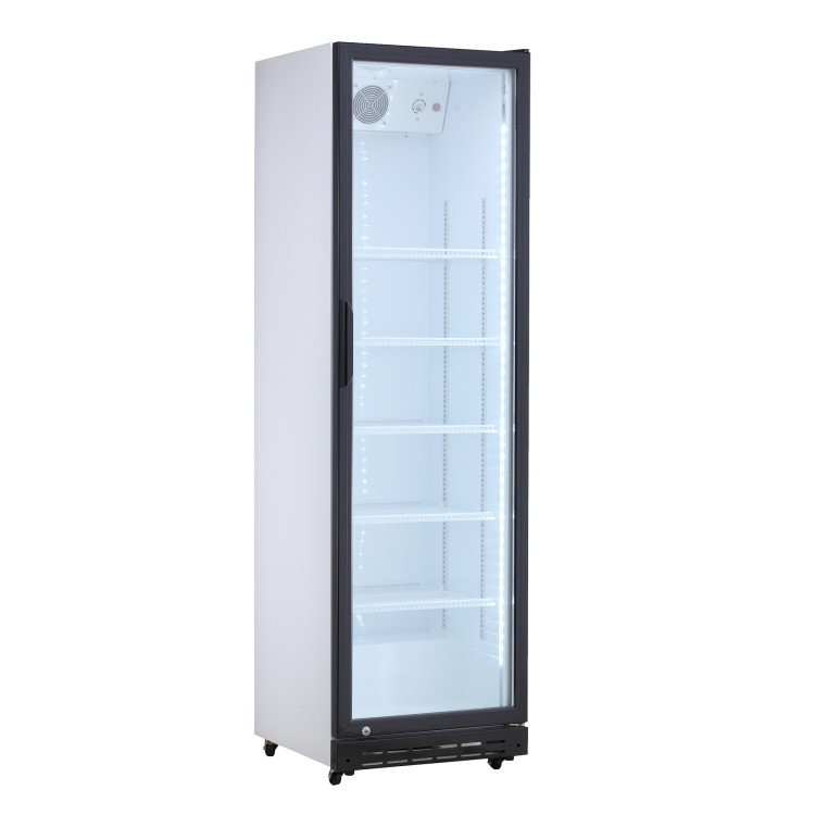 Commercial Bottle cooler Upright 210 litres Single hinged glass door Black&White - CESSP390FEB