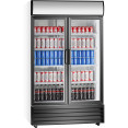 Commercial Twin Bottle cooler Upright 640 litres Hinged glass doors Black&White - CESSP688WEA
