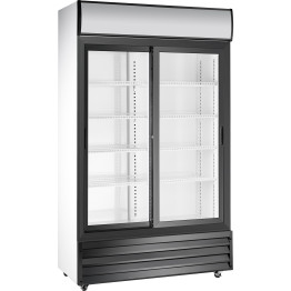 Commercial Twin Bottle cooler Upright 525 litres Sliding glass doors Black&White - CESSP688WEB