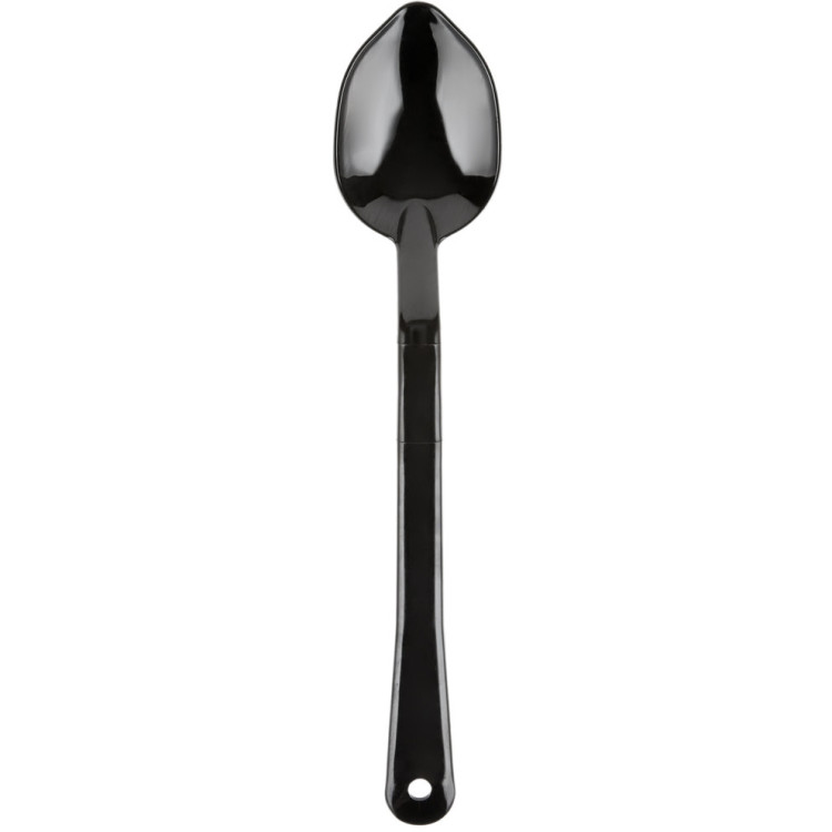13" Buffet Catering Solid Serving Spoon Black Polycarbonate- CESSPC13