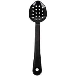 13" Buffet Catering Perforated Serving Spoon Black Polycarbonate- CESSPC13P