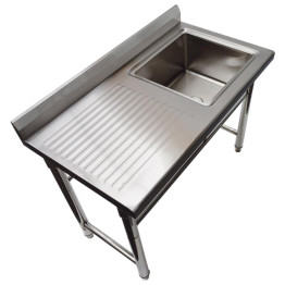 B GRADE Commercial Sink Stainless steel 1100x600x900mm 1 bowl right Splashback - ST145BR B GRADE