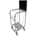 Commercial Stainless Steel Waste Bag Holder Trolley with Lid 580×470×960mm | CaterEq CESTBH03