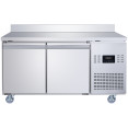 Commercial Refrigerated Counter with Upstand 2 Door 228L 1349 x 600 x 950mm Fan Assisted Cooling | CaterEq CESUP208 Commercial Refrigerated Counter with Upstand 2 Door 228L 1349 x 600 x 950mm Fan Assisted Cooling | CaterEq CESUP208
