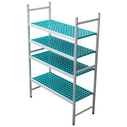 Commercial 4 Tier Aluminium Storage Rack with PP Shelves 744 x 400 x 1800mm | CaterEq CESV7040R