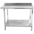 Unloading table Right side 600x650x850mm With bottom shelf With splashback Stainless steel - CESWB6065L