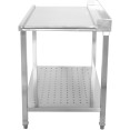 Unloading table Right side 600x650x850mm With bottom shelf With splashback Stainless steel - CESWB6065L