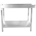 Unloading table Right side 600x650x850mm With bottom shelf With splashback Stainless steel - CESWB6065L