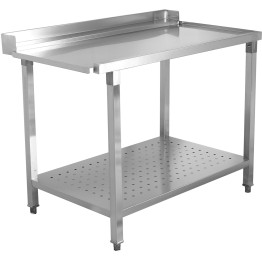 Unloading table Right side 600x650x850mm With bottom shelf With splashback Stainless steel - CESWB6065L