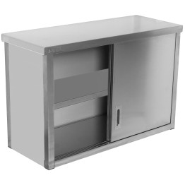 Commercial Stainless Steel Wall Cabinet with Sliding Doors 1000 x 400 x 650mm | CaterEq CESWC100402D