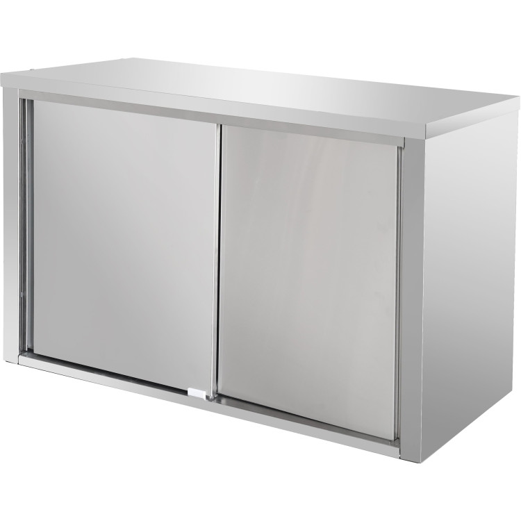 Wall cabinet Sliding doors Stainless steel Width 1800mm Depth 400mm - CEVWC184D
