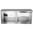 Commercial Wall Cabinet Cupboard Glass Doors Stainless Steel 1600x400x650mm | CaterEq CESWCGD160402