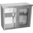 Commercial Wall Cabinet Cupboard Glass Doors Stainless Steel 1000x400x800mm | CaterEq CESWCGDHH100402